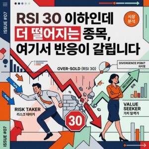 RSI 30 이하인데 더 떨어지는 종목, 여기서 반응이 갈립니다