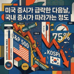 미국 증시가 급락한 다음날, 국내 증시가 따라가는 정도