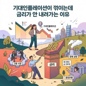 기대인플레이션이 꺾이는데 금리가 안 내려가는 이유