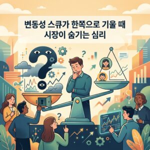 변동성 스큐가 한쪽으로 기울 때 시장이 숨기는 심리