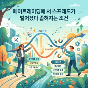 페어트레이딩에서 스프레드가 벌어졌다 좁혀지는 조건